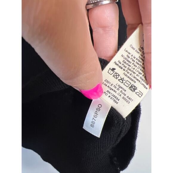 NWT L'agence Sterling Jewel Button Front Collar Sweater Black Size: Large - Picture 6 of 8